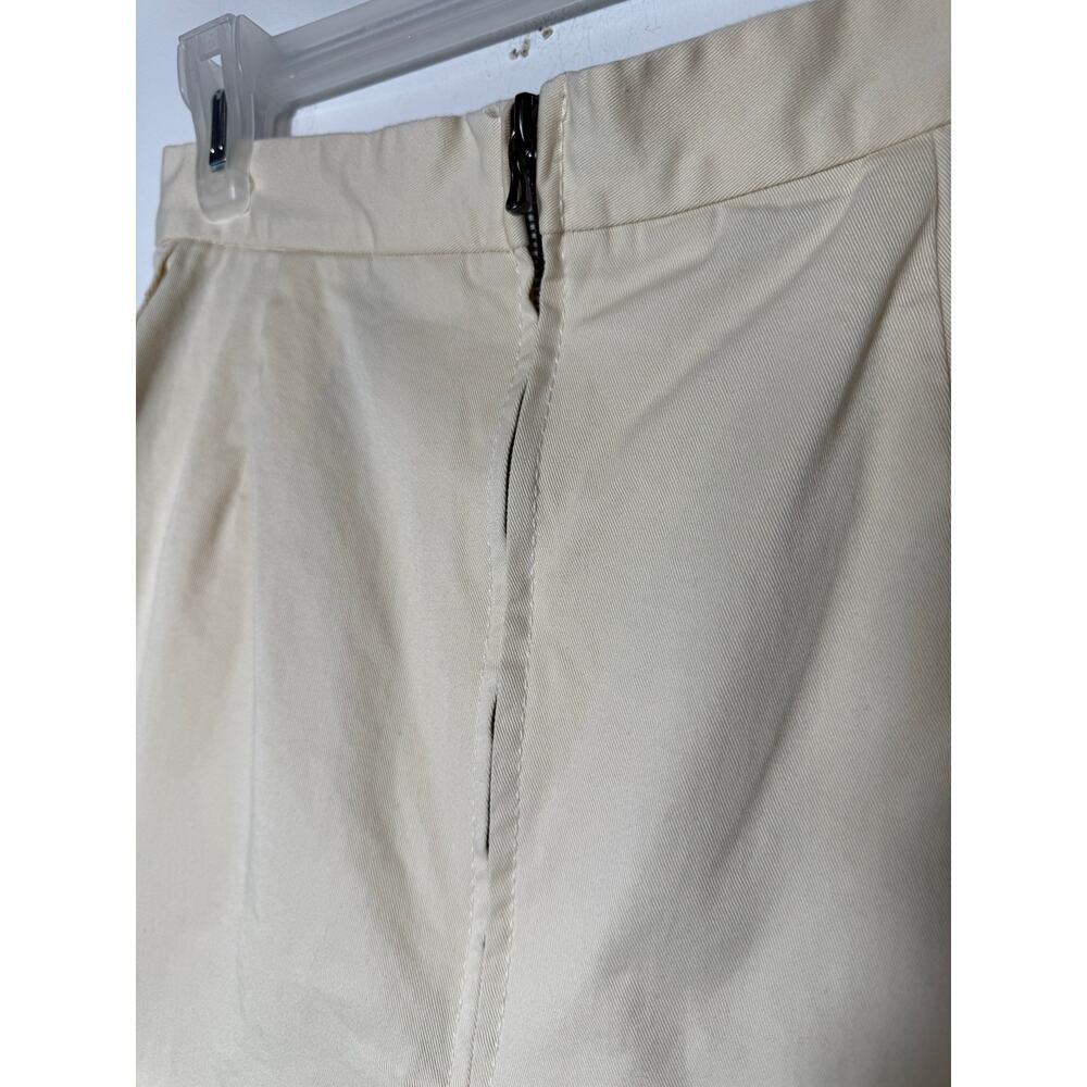 Vintage Missoni 6 Logo Button Cream Center Pleat Minimalist Skirt Made in Italy - Picture 6 of 9